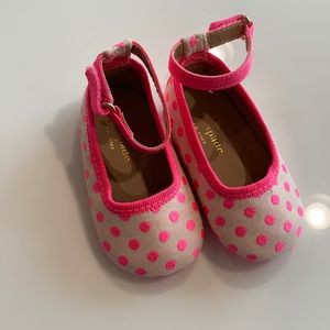 Kate Spade Cream and Pink Polka Dot crib shoes.